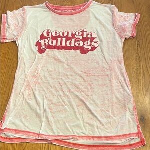 Women's Georgia Bulldogs Tee - Red and White